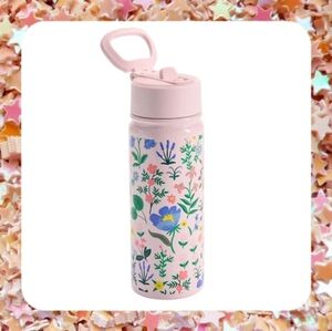 Pottery Barn x Rifle Paper Co. Bramble Fields Pink Flip Straw Water Bottle